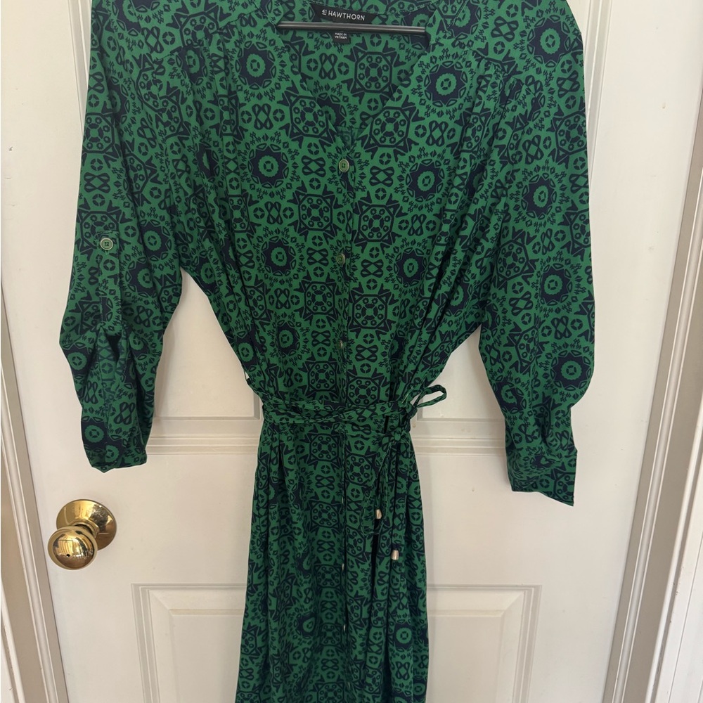 Lush Green Patterned Dress